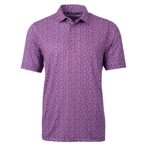 Cutter & Buck Pike Magnolia Print Stretch Mens Polo